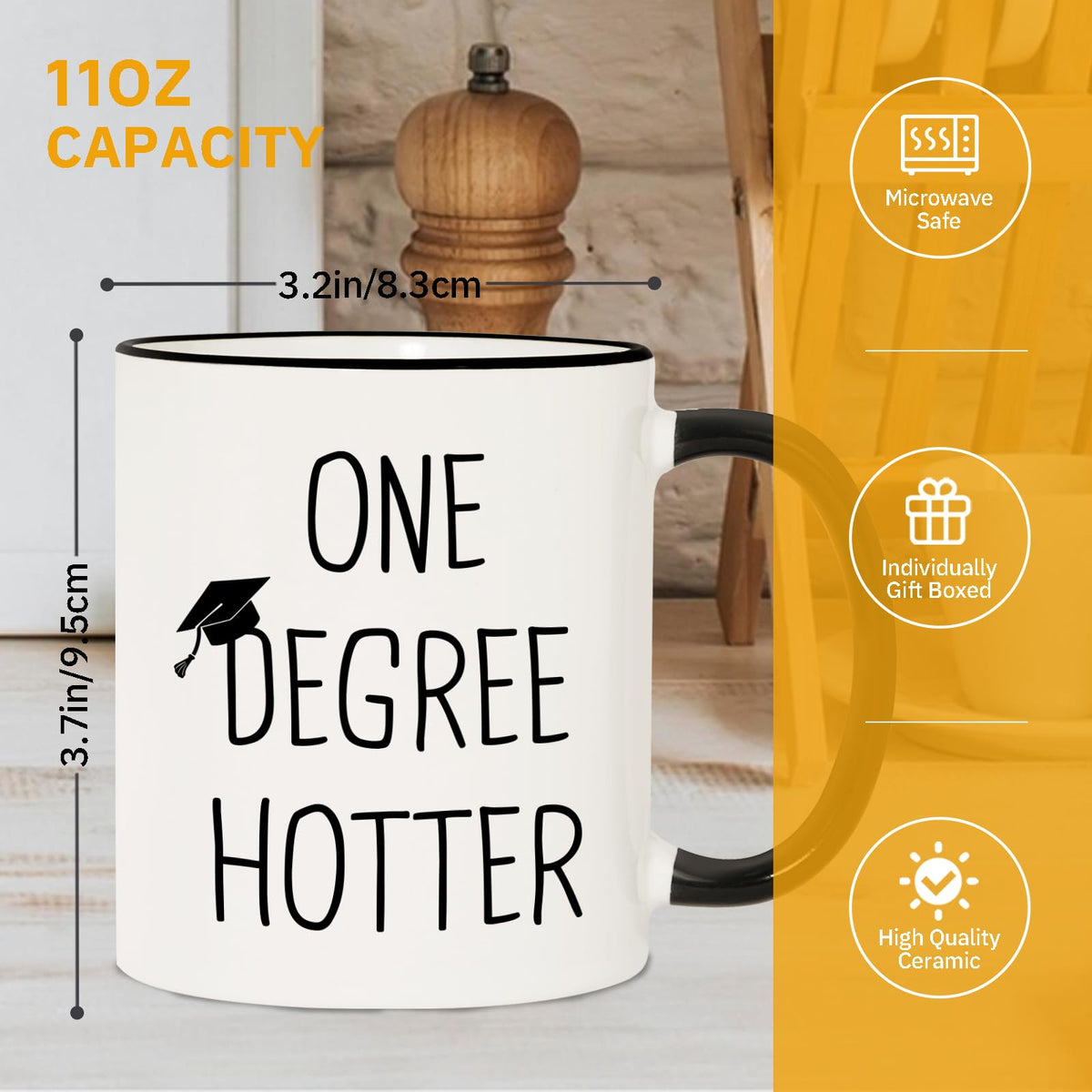 Petalsun One Degree Hotter mug microwave-safe and easy to clean.