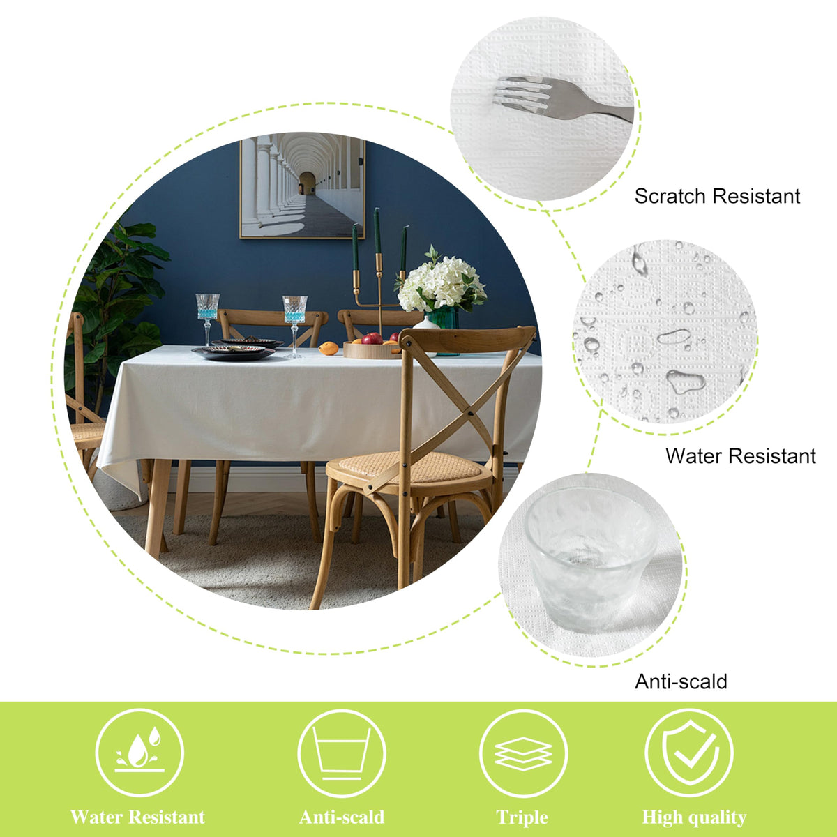PETFNS 3-ply premium paper-plastic construction provides sturdy table protection.