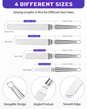 PETHOMKIT offset spatula with 8-inch blade enables even frosting on larger cakes.