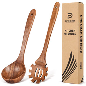 PETHOMKIT teak ladle for soups and gravies with smooth finish