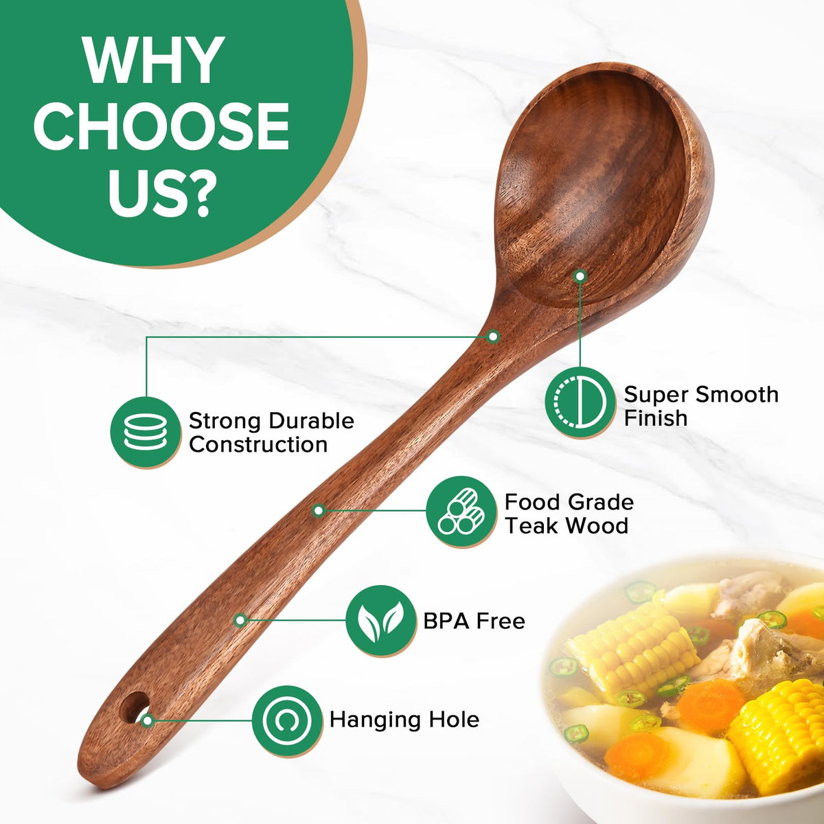 PETHOMKIT wooden spoon set ready for everyday cooking