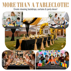 PETIARKIT outdoor picnic setup with a disposable table cover in black.