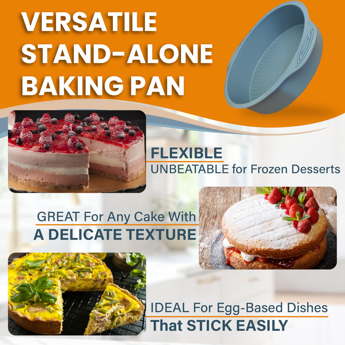 PETÍTS DESSERTS heavy-gauge carbon steel springform withstands repeated bakes.