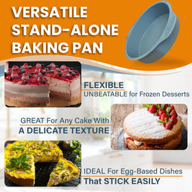 PETÍTS DESSERTS heavy-gauge carbon steel springform withstands repeated bakes.