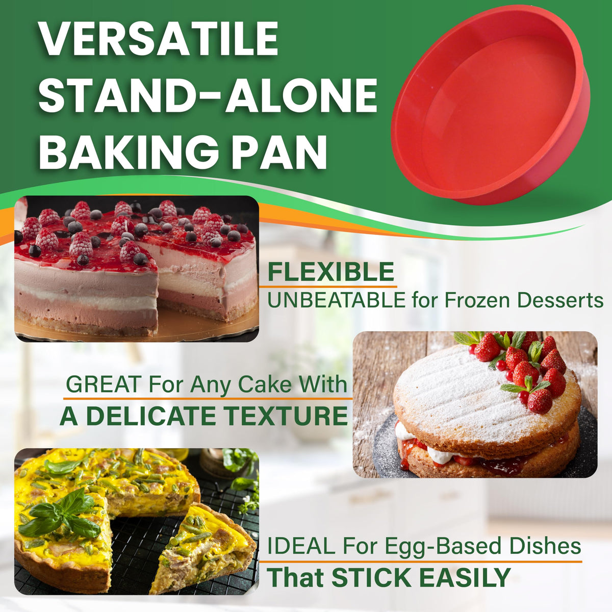 PETÍTS DESSERTS easy-release design makes neat slices for serving
