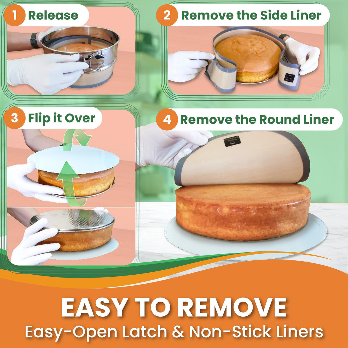 PETÍTS DESSERTS reusable silicone liners ensure easy unmolding and less waste