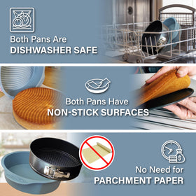 PETÍTS DESSERTS stainless steel latch keeps pan securely closed during baking.