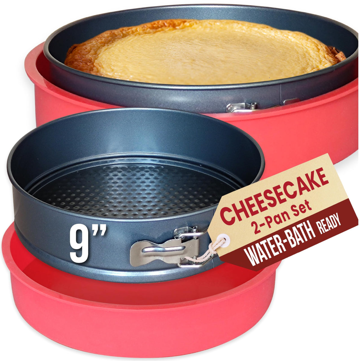 PETÍTS DESSERTS 9-inch springform pan with silicone sleeve for easy cheesecake release
