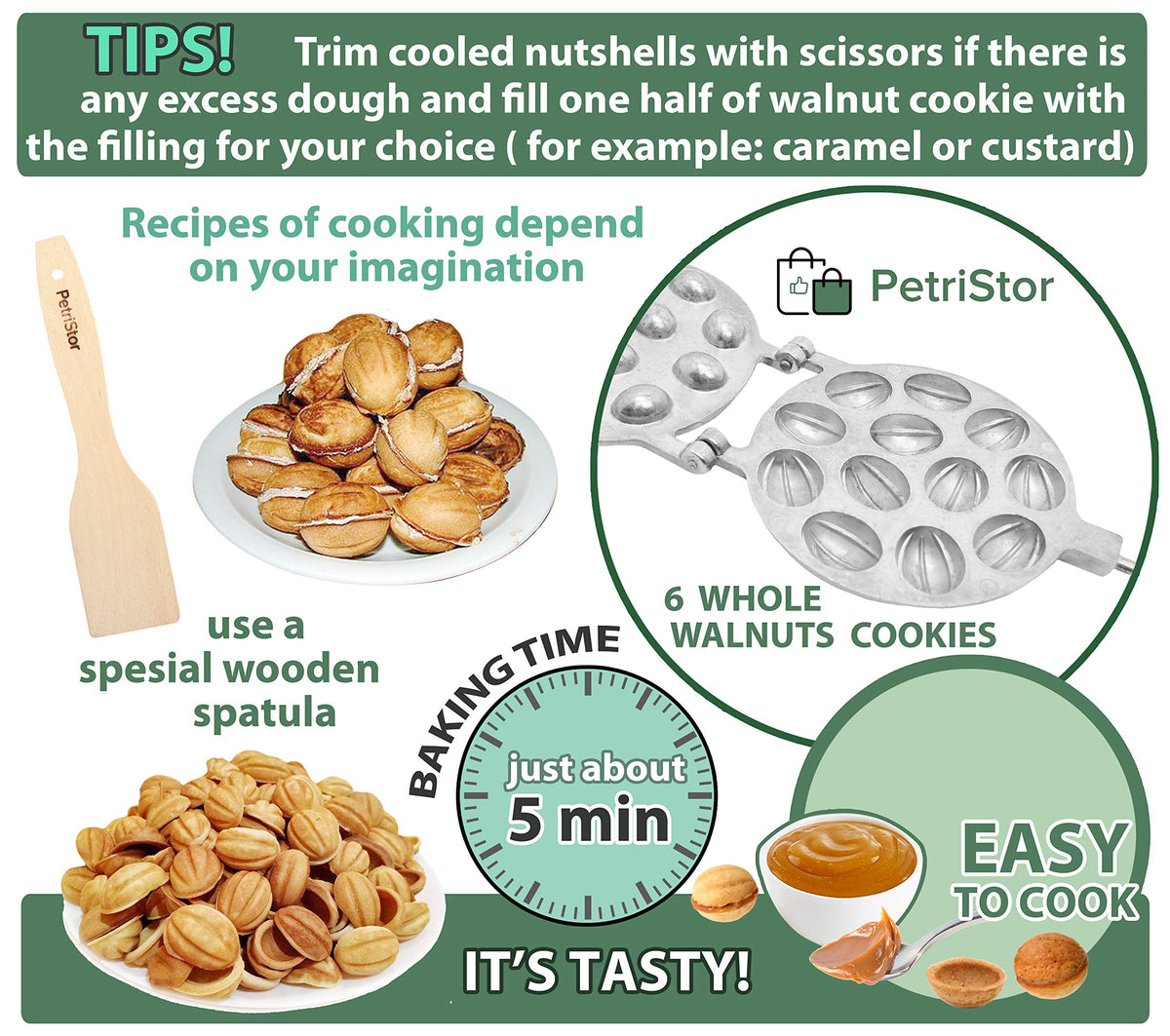 PetriStor oreshki mold easy-use design supports foolproof shaping.