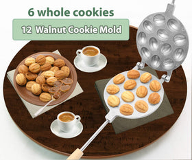 PetriStor walnut cookie mold twelve cavities for batch baking.