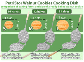 PetriStor walnut cookie mold halves perfection demonstrates consistent sizes.