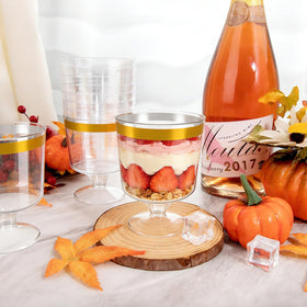 Pexicor dessert cups on event tables add an elegant touch.