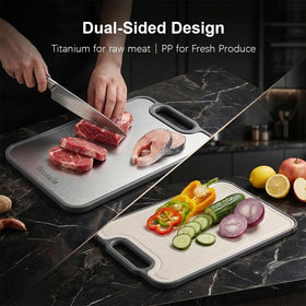 Pexucalm titanium surface with matte texture hides knife marks during prep.