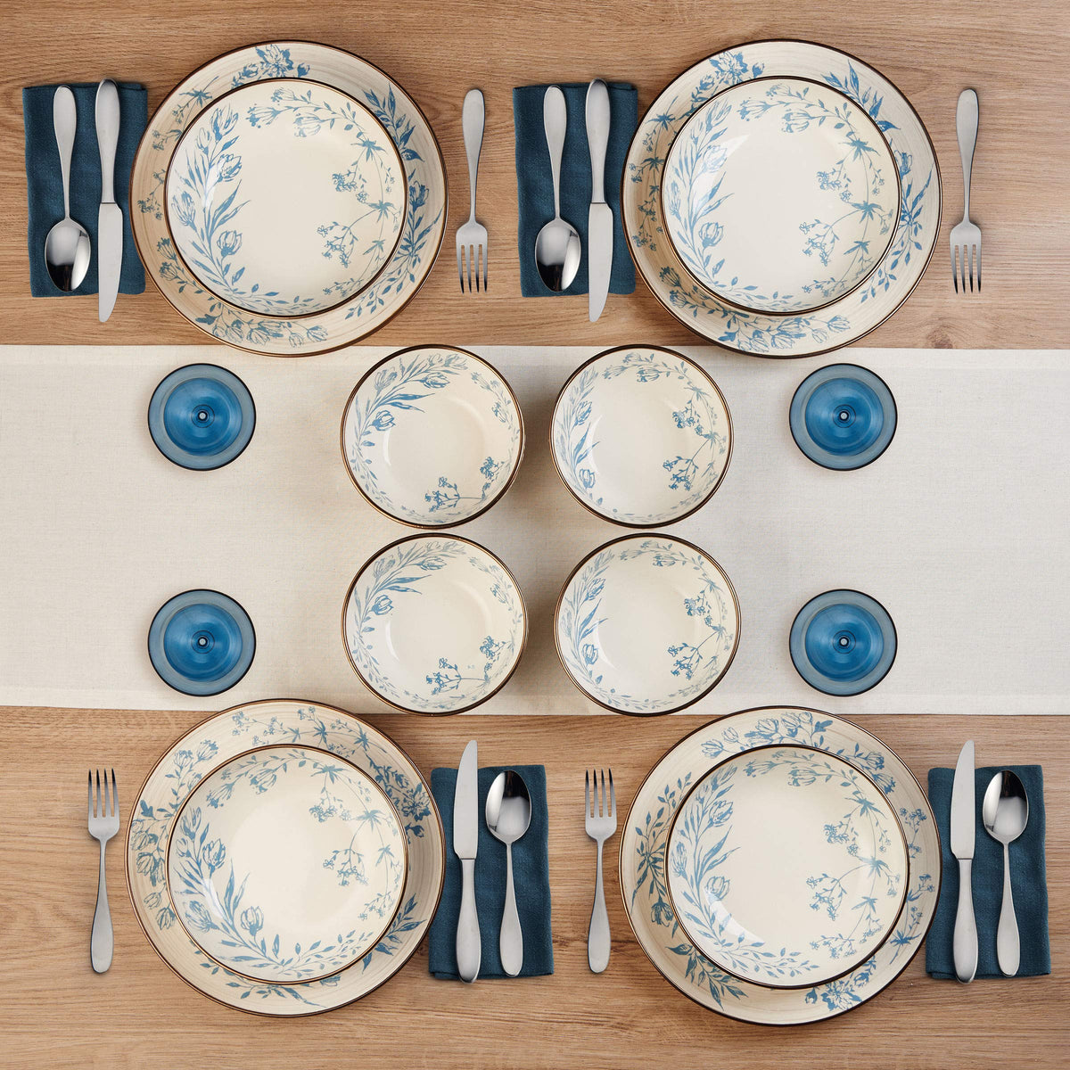 Pfaltzgraff Bella dishware set shown on table for mixed casual and festive use.