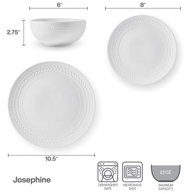 Microwave-safe Josephine plates and bowls for quick reheating moments
