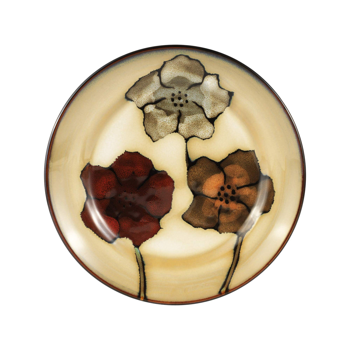 Pfaltzgraff Painted Poppies mug in warm tones for hot beverages