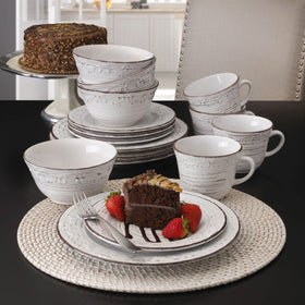 Pfaltzgraff Trellis White ornate pattern enhances any table setting.