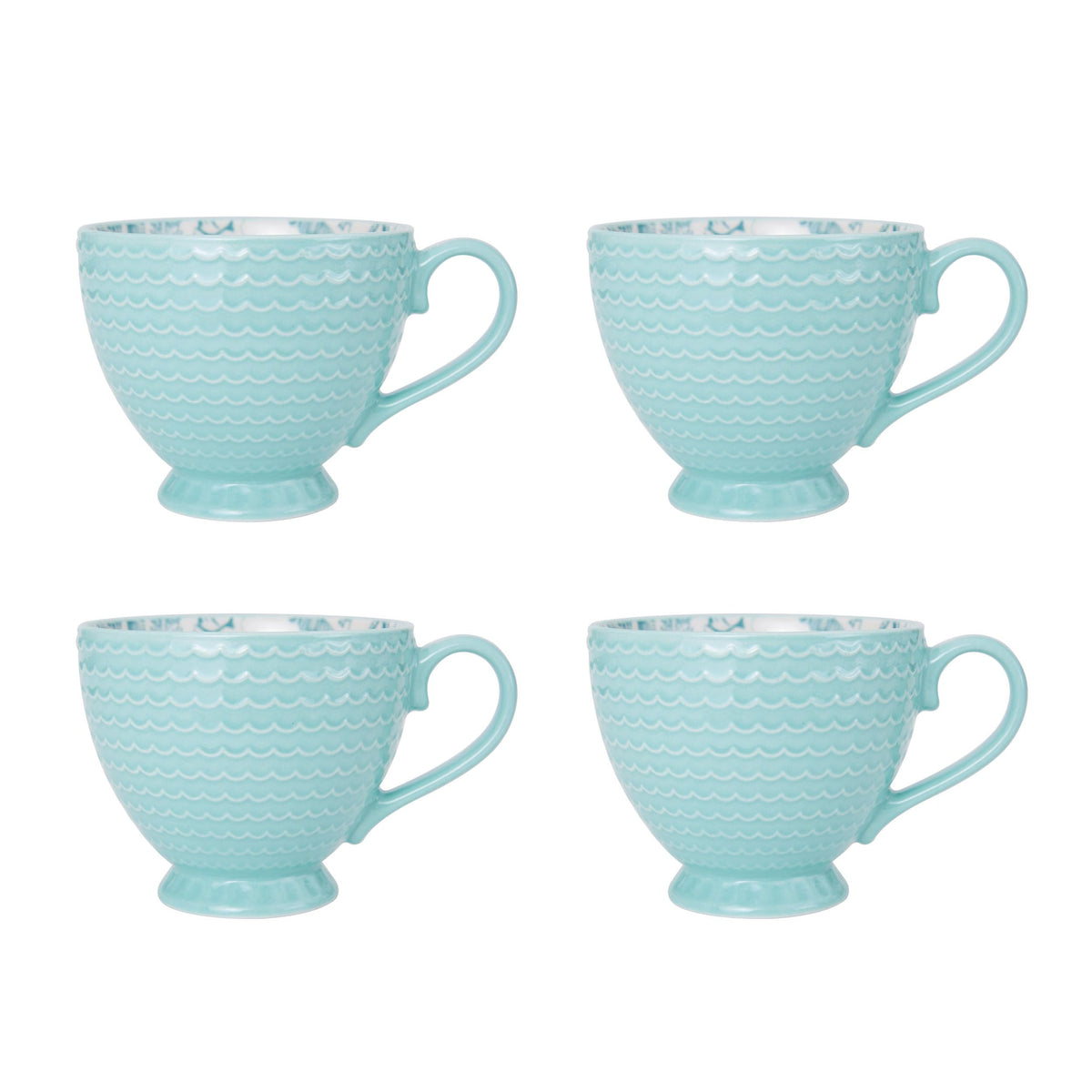 Pfaltzgraff Venice mug with teal glaze for hot beverages and coastal meals.