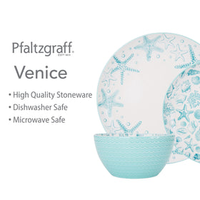 Pfaltzgraff Venice salad plate with teal glaze for casual seaside meals.