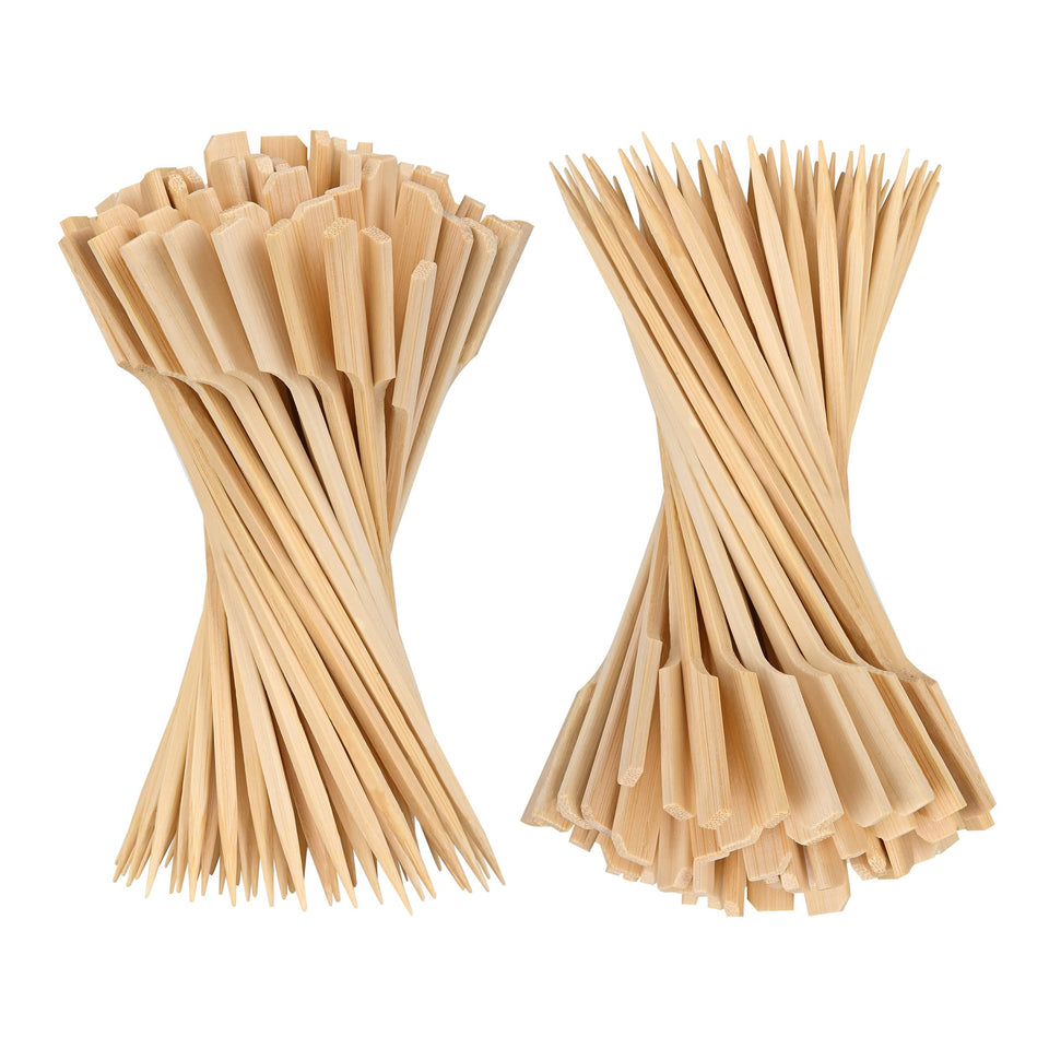 PFIEIFPO bamboo skewers 6-inch pack shows sturdy construction for reliable appetizers.