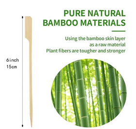 PFIEIFPO bamboo skewers smooth-arc tips highlight quality and easy piercing.
