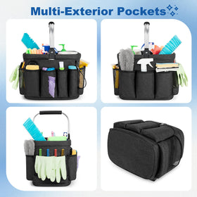 Foldable aluminum handle design on PGmoon cleaning basket for effortless carrying.