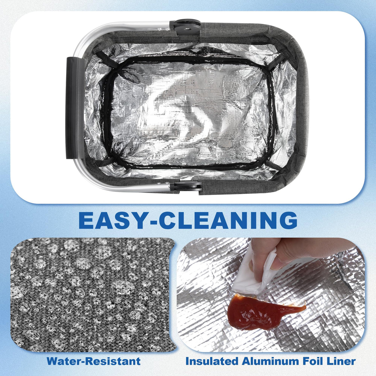 PGmoon Cleaning Caddy foldable handle saves space when stored