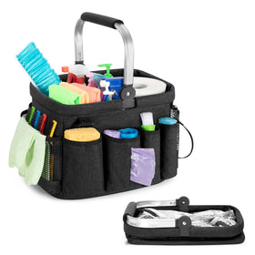 PGmoon cleaning caddy organizer with handle shows large capacity for easy access.