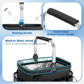 PGmoon cleaning tote with multiple pockets keeps front and back areas organized.