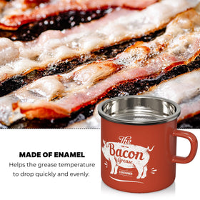 Retro farmhouse design of PGYARD grease container with enamel finish.
