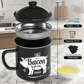 PGYARD bacon grease container lid showing dust-proof seal to keep odors contained.