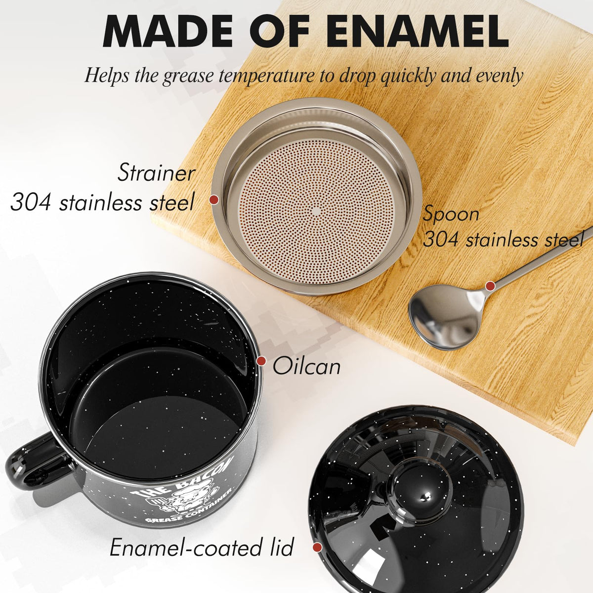 PGYARD dishwasher-safe grease container for easy cleaning.