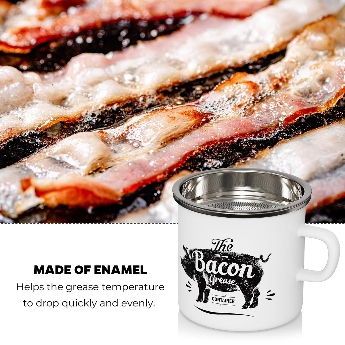 PGYARD dishwasher-safe grease container for easy cleaning after cooking