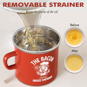 PGYARD enamel container cools grease quickly after frying