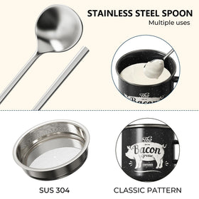 PGYARD farmhouse style keeper complements rustic kitchens while storing grease neatly.