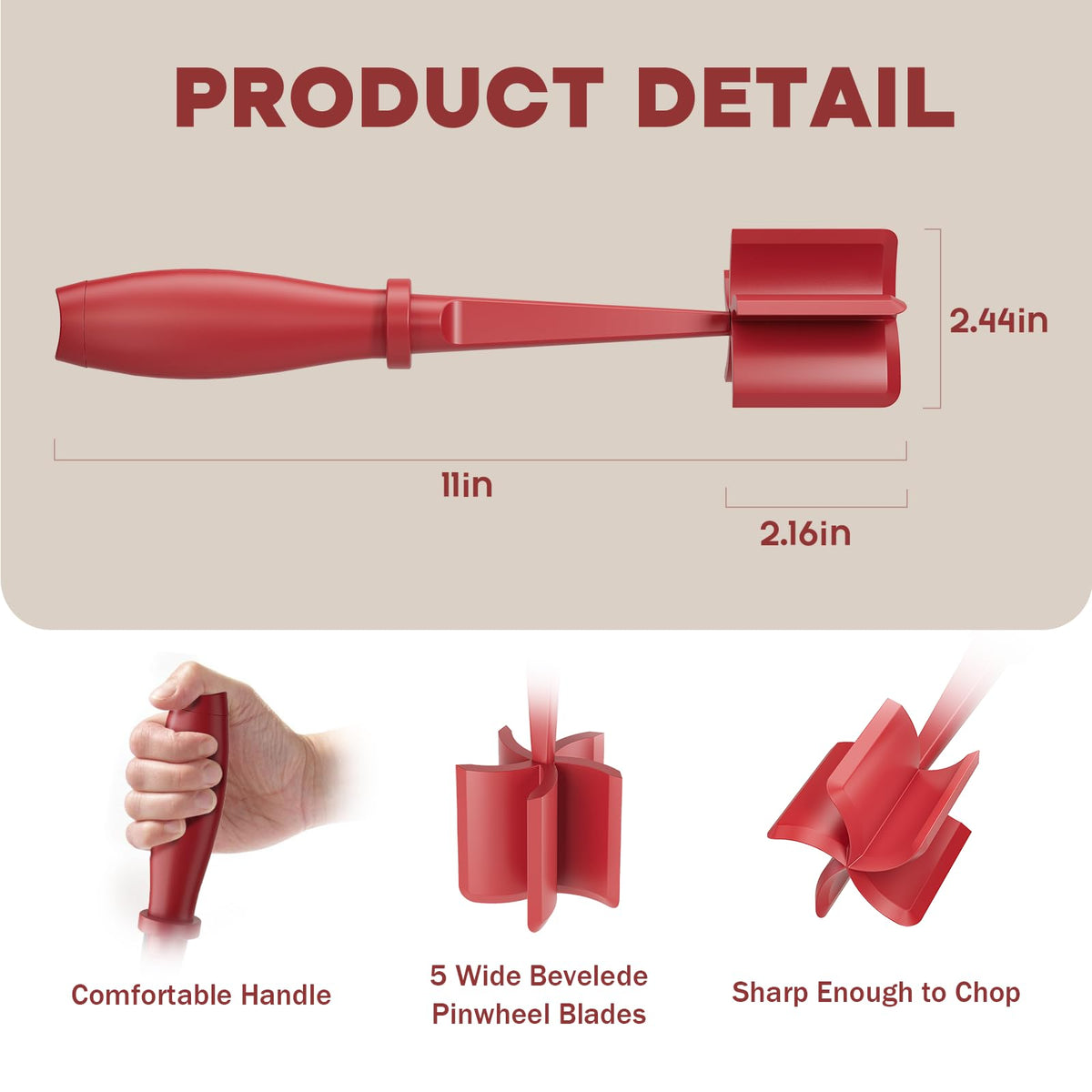 PGYARD ground meat smasher with ergonomic handle reduces fatigue