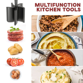 PGYARD meat masher in heat‑resistant BPA‑free nylon safe for non‑stick pans.