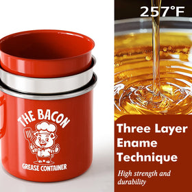 PGYARD red farmhouse grease keeper enhances retro kitchen style