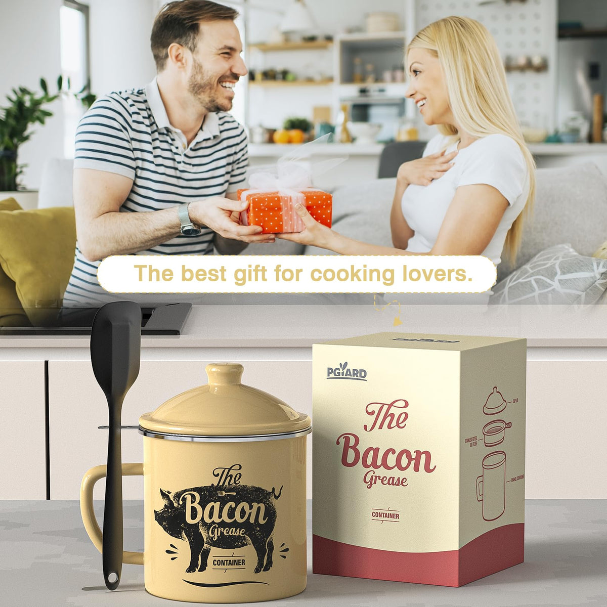 PGYARD retro farmhouse design grease keeper adding kitchen charm