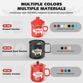 PGYARD stainless steel oil container 20 oz, durable and heat resistant.