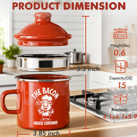 PGYARD airtight lid keeps grease fresh and odors out