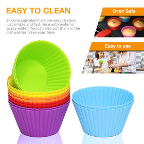 Pharamat dishwasher-safe silicone cupcake cups provide quick cleanup after baking