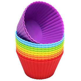 Pharamat extra-large silicone cupcake cups in multicolor set for party-ready treats