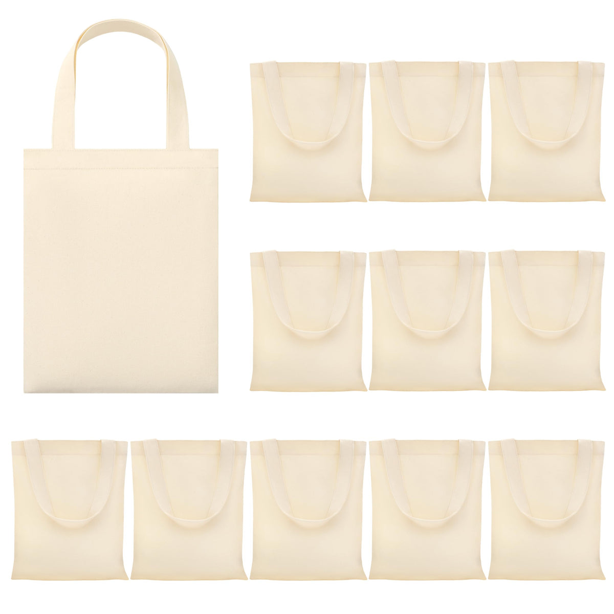 Phicorn small canvas tote front view, durable 9x11 gift and party-favor bag