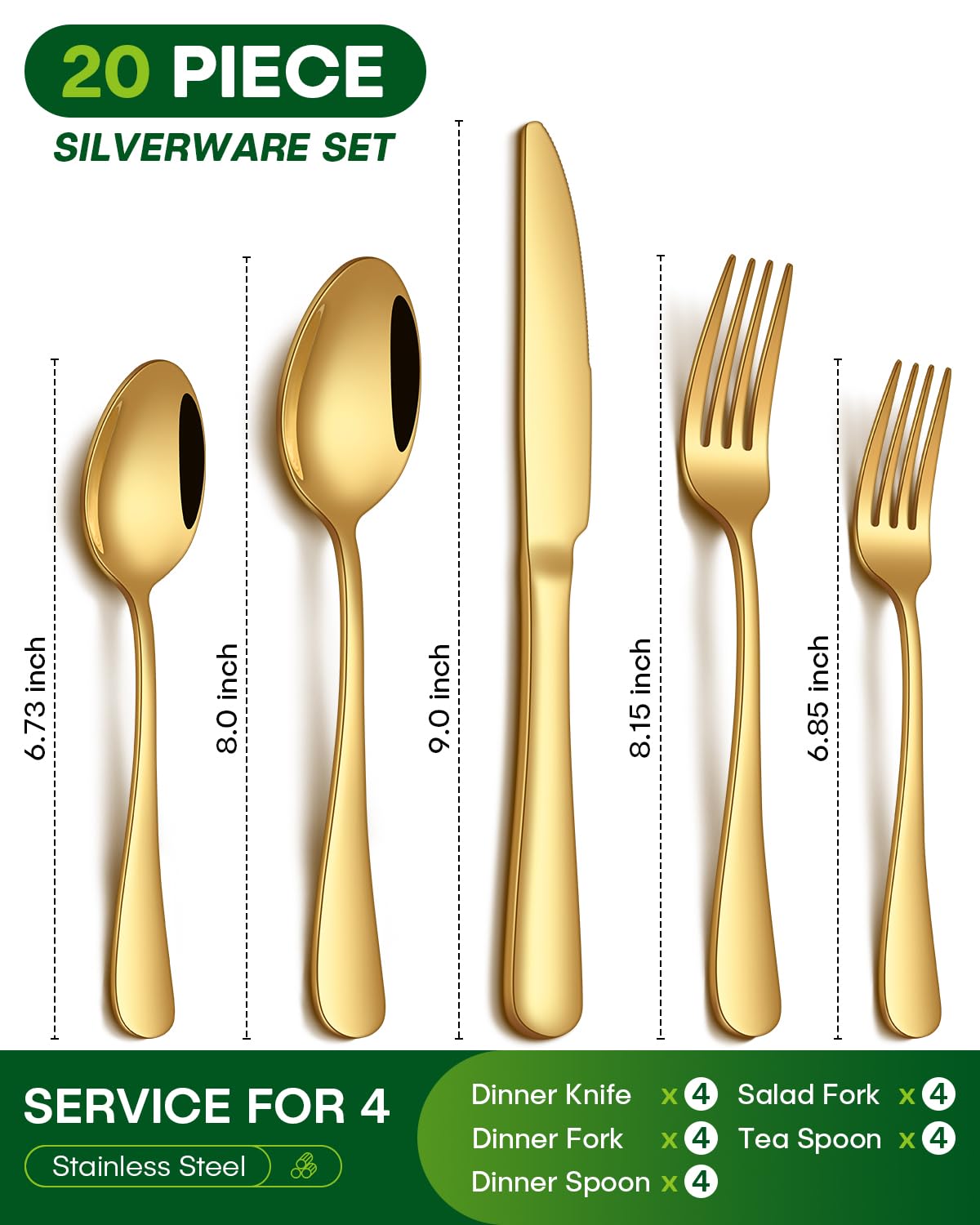PHILIPALA gold dining forks show sturdy build for reliable meals