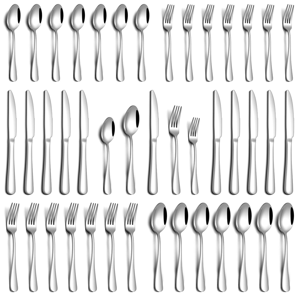 PHILIPALA 30-piece silverware set displayed as a complete dining service for six, durable and versatile.