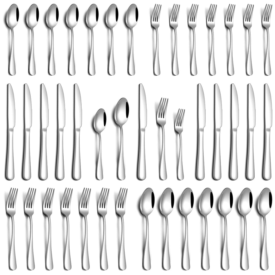 PHILIPALA 30-piece silverware set displayed as a complete dining service for six, durable and versatile.