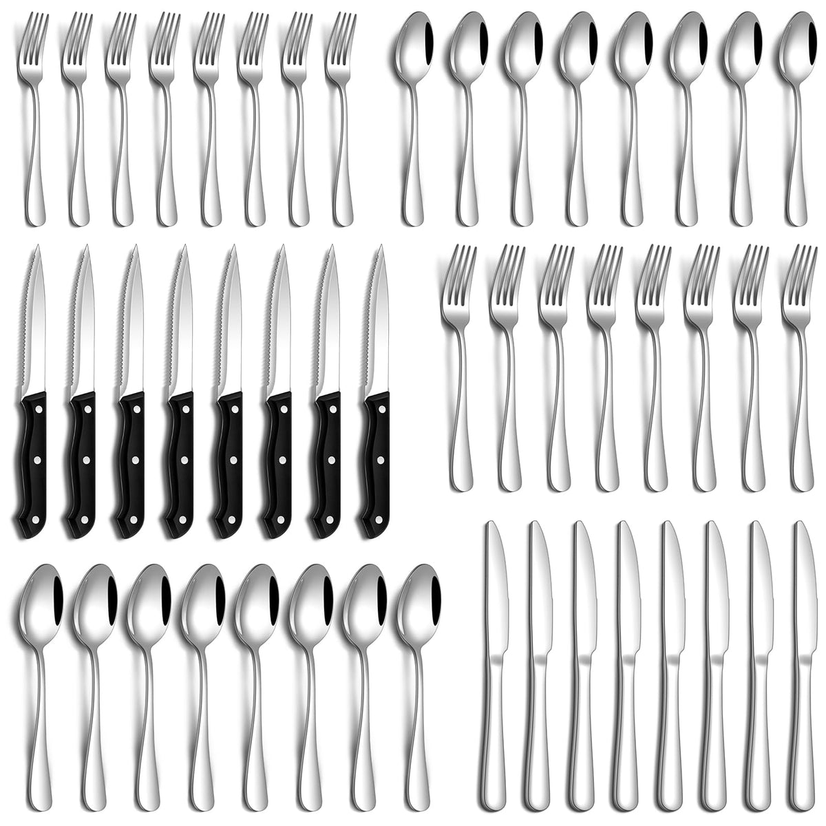 PHILIPALA 36pcs silverware set full-service display for everyday family meals
