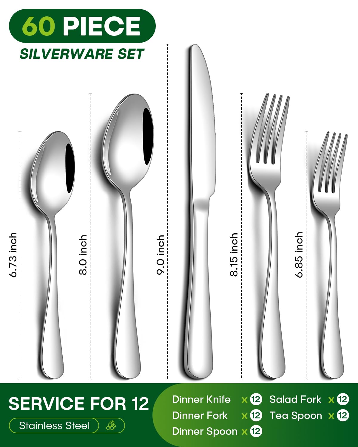 PHILIPALA 60-piece set dinner forks offering comfortable grip for daily use.