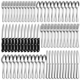 PHILIPALA 72pc silverware set laid out for dining elegance and everyday use